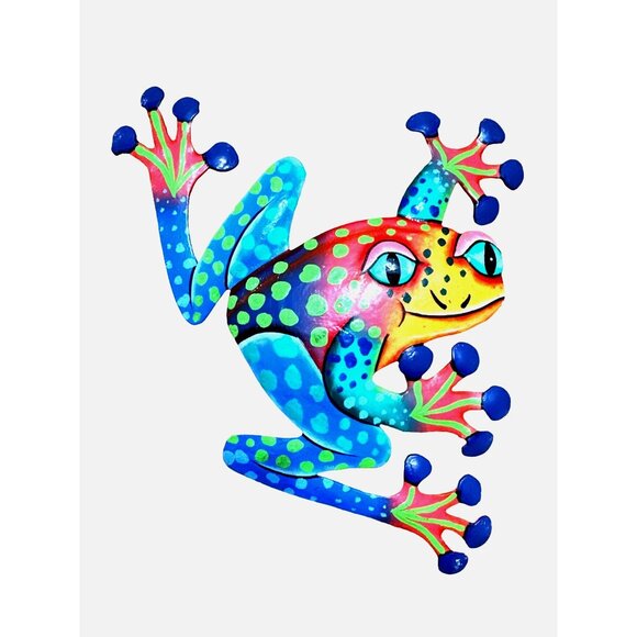 Colorful Metal Frog Wall Art Decor - Picture 1 of 2